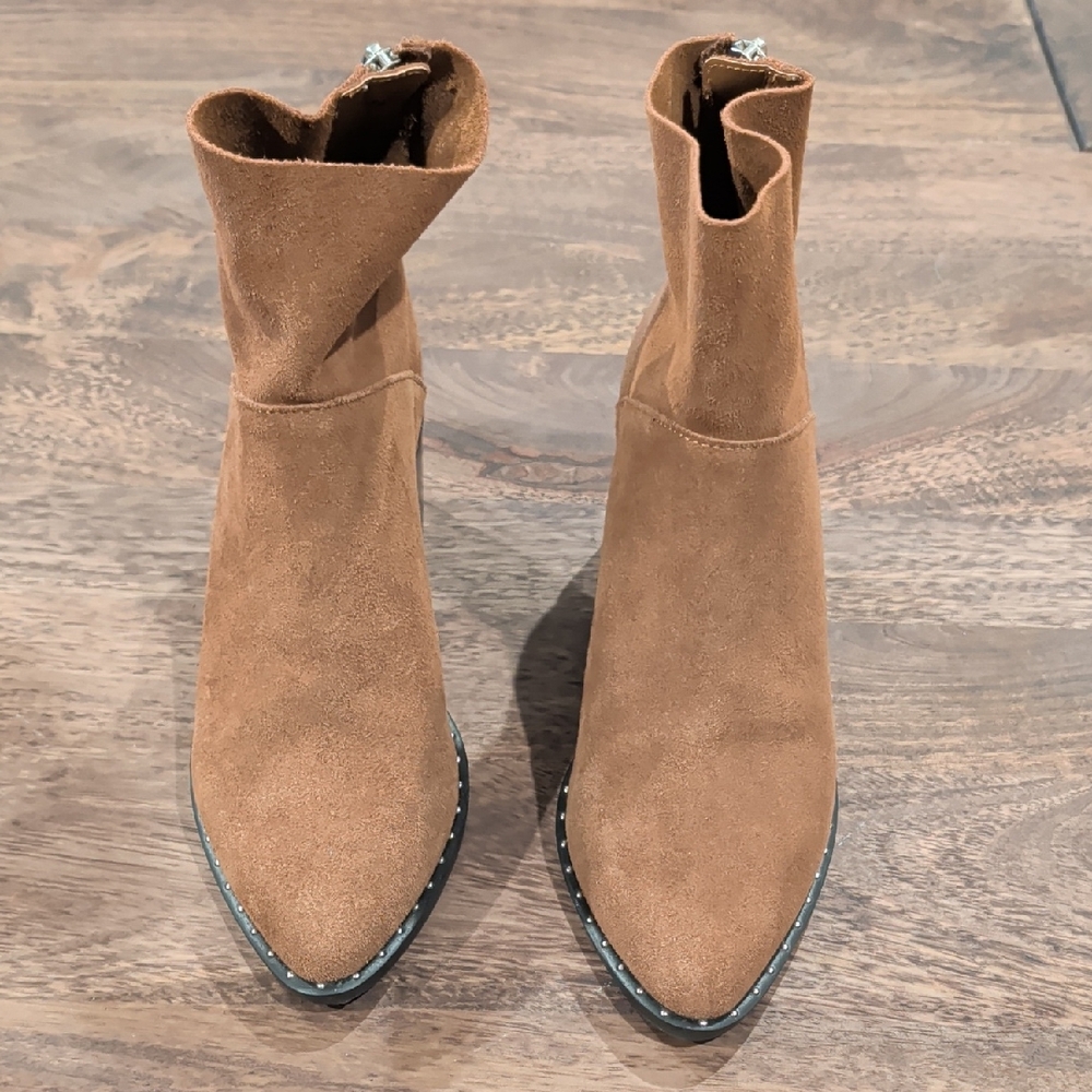 Treasure & Bond Brown Suede Studded Ankle Booties